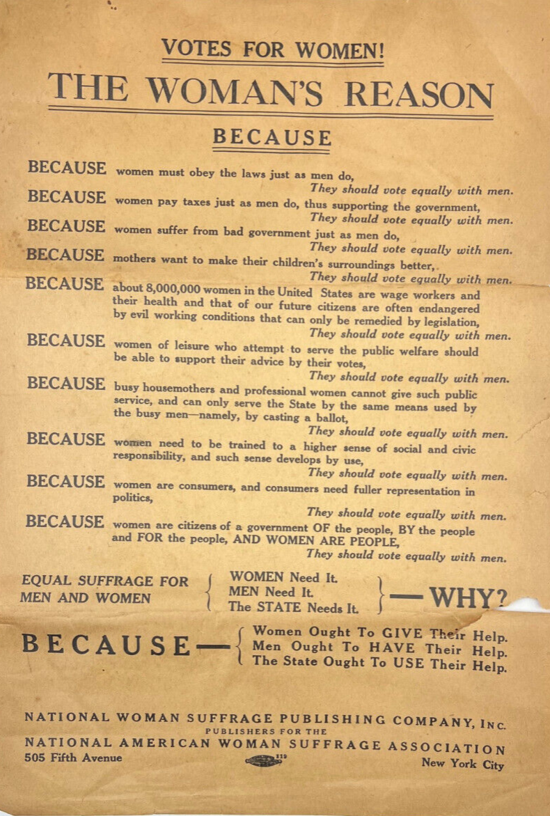 Votes for Women! The Woman’s Reason (1912)